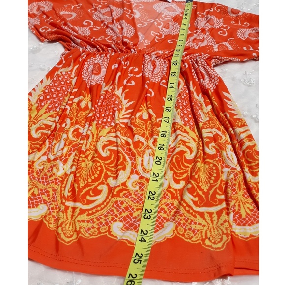 🗣💟HP💟Orange & Yellow Tribal/Boho Flutte Top - Picture 5 of 8